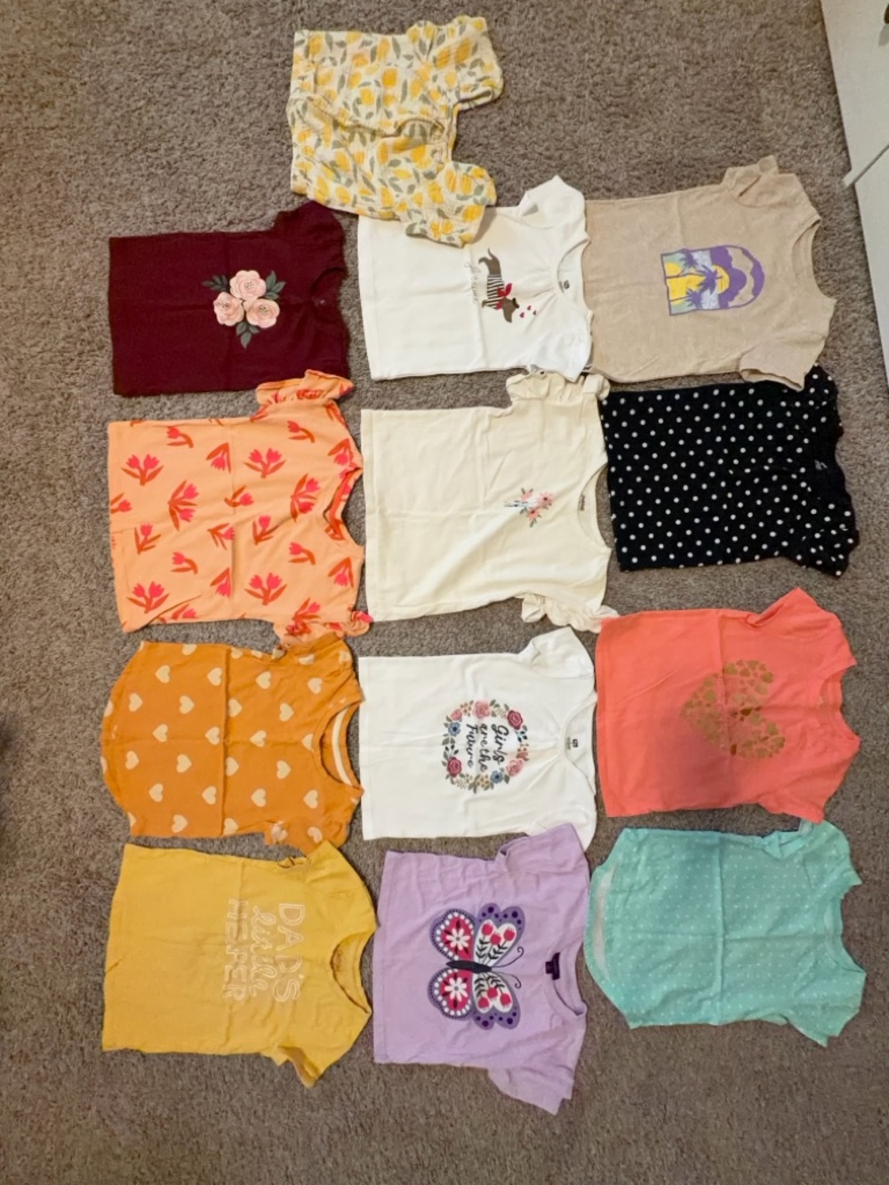 Girls Size 4 Clothing Bundle – 13 Tops Cat & Jack HB Cute Summer Shirts Lot